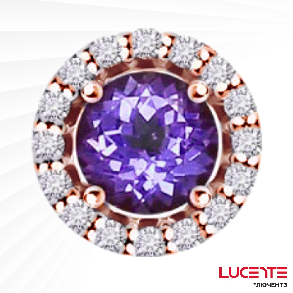 Подвеска Lucente Бриллианты Якутии PEN-LU-585-22892178 вес 0.518 г золото, танзанит, бриллиант