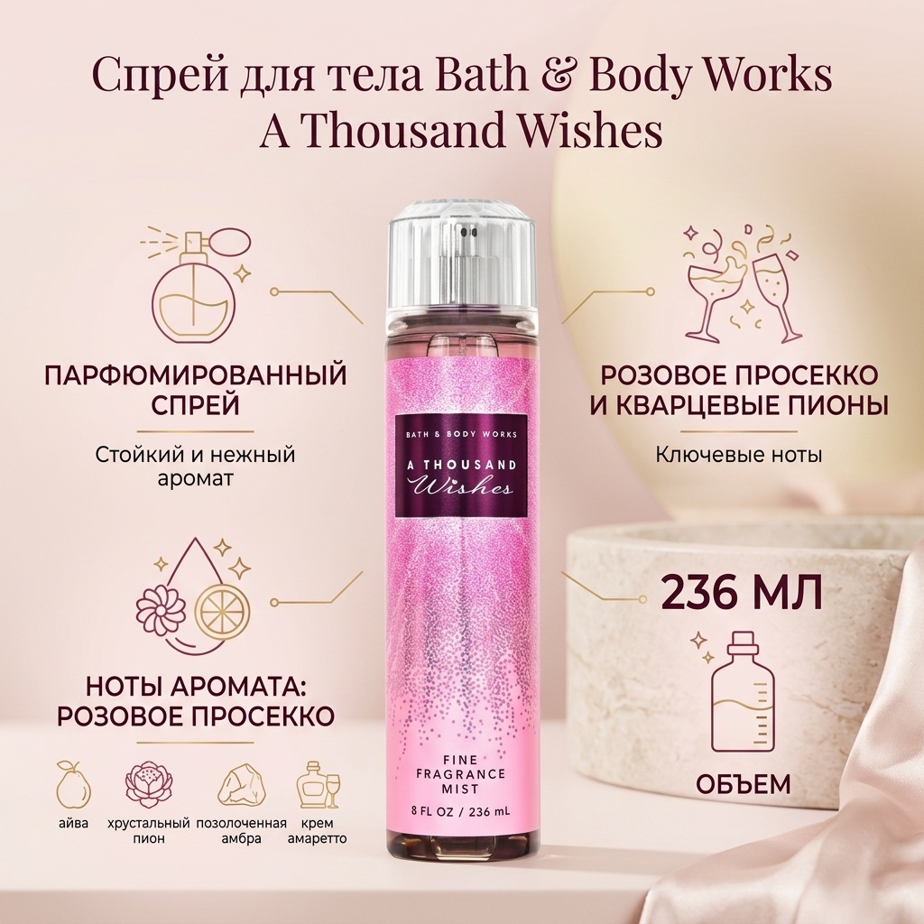 Bath & Body Works A Thousand Wishes спрей для тела 236 мл