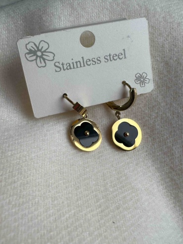 Серьги Stainless Steel титан, без вставок