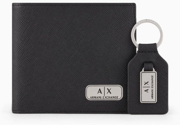 Портмоне Armani Exchange сафьяновая кожа черный