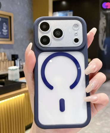 Чехол Case для Apple iPhone 17 Pro Max сине-прозрачный