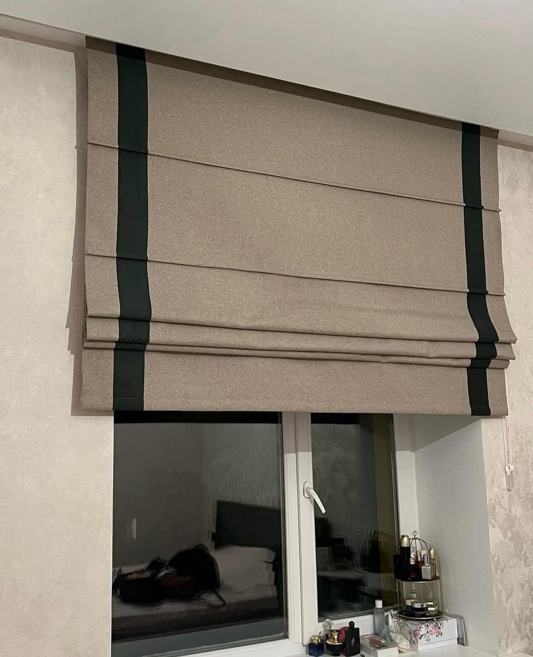 Римские шторы Elitehome 140x200 см 1 шт, лен, коричневый