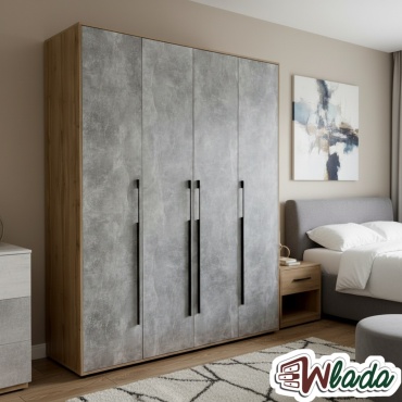 Распашной шкаф Wlada Марсель, 184x230х51 см, серый, коричневый