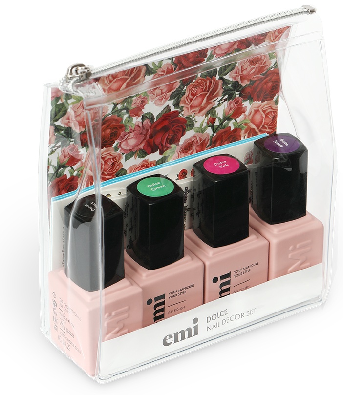 E.Mi гель-лак Nail Decor Set Dolce глянцевое 4 шт по 9 мл