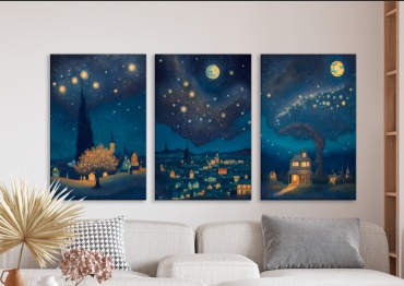 Room Art KZ модульная картина Сказочная ночь 180x90 см