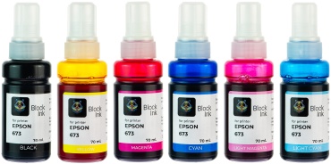Block Ink T673 для Epson L800/L805/L810/L850/L1800, 6x70 мл, водяные (dye), для СНПЧ