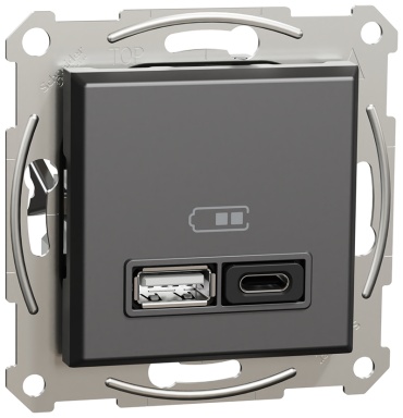 Розетка USB Schneider Electric EPH2700471, антрацит