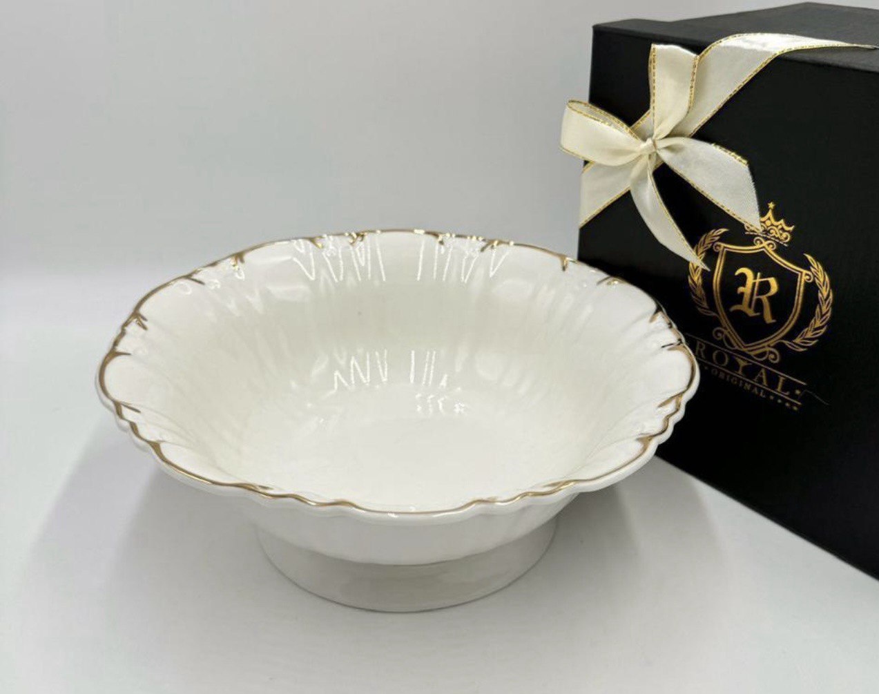 Салатник ROYAL CROWN 22х22 см, фарфор, 1 шт