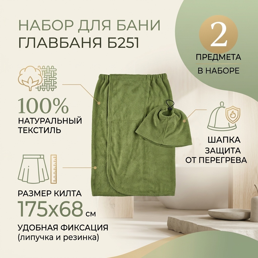 ГлавБаня набор для бани Б251 2 шт
