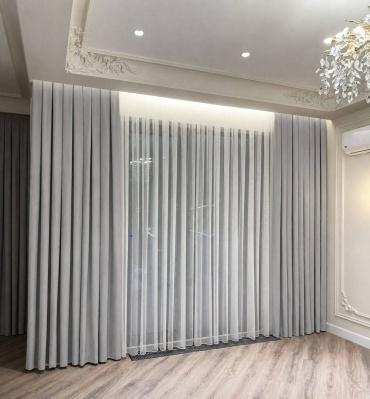 Комплект 600x280 см 3 шт, велюр, светло - серый