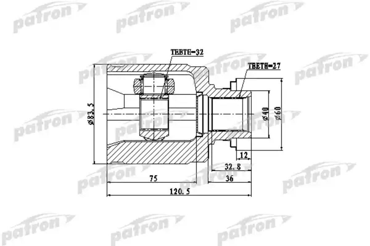 PATRON шрус внутренний PCV4013