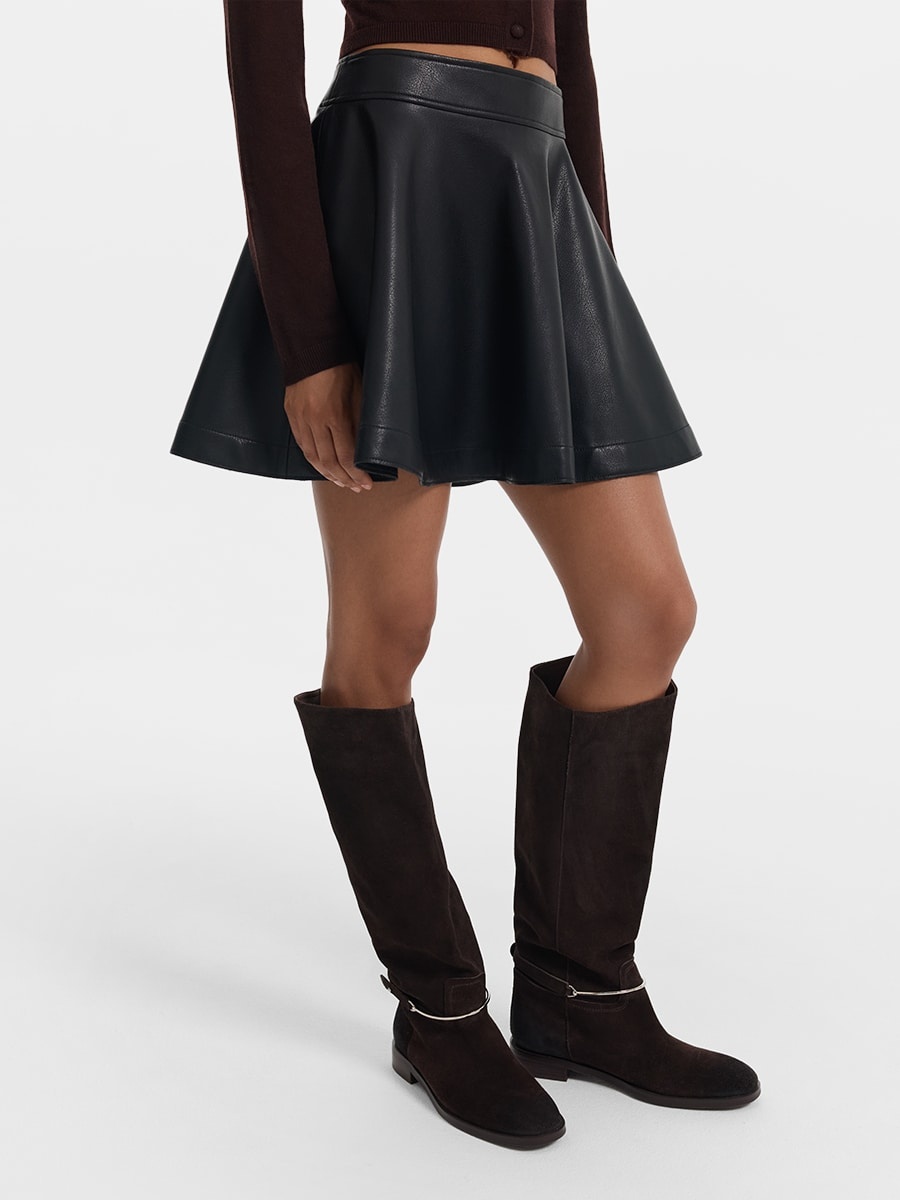 Кожаная юбка LOVE REPUBLIC черный