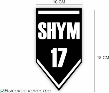 Наклейка на дверь SHYM 17. Шымкент. Чёрный цвет