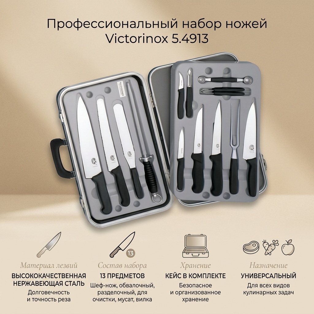 Набор ножей Victorinox, лезвие: нержавеющая сталь 8 шт