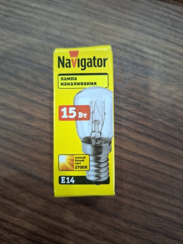 Navigator 15W E14, накаливания, теплый белый