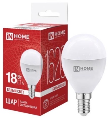 IN HOME 18W E14, светодиодная, нейтральный белый