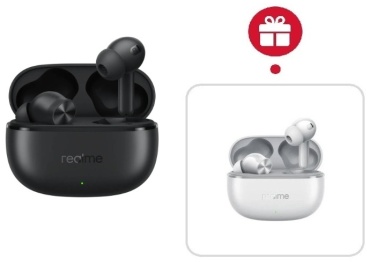 Наушники Realme Buds T200x черный + подарок