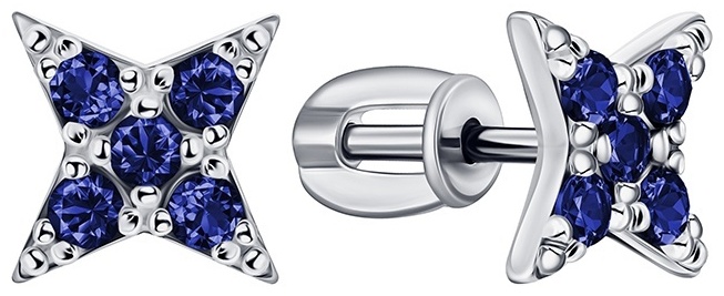 Пусеты Lucente Silver 12-1259.0001 вес 1.28 г серебро, фианит