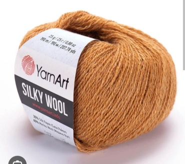 Клубок YarnArt Шерстяная пряжа на шелке Silky wool 345 золотисто бежевый 190 м 25 г