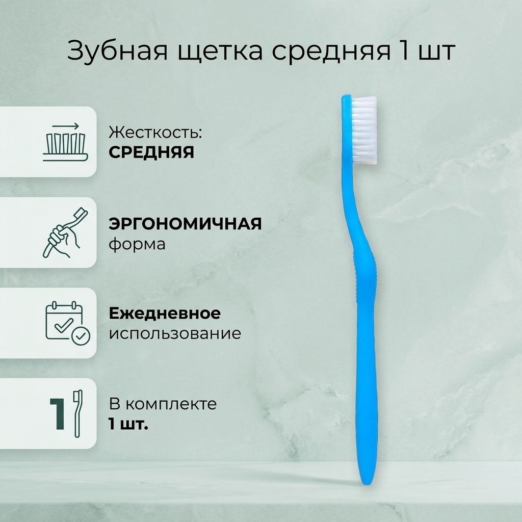 Зубная щетка средней жёсткости зубная щетка средняя 1 шт