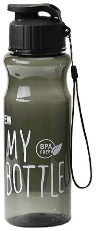 Бутылка My Bottle 0.4 л черный, пуш-пул, пластик