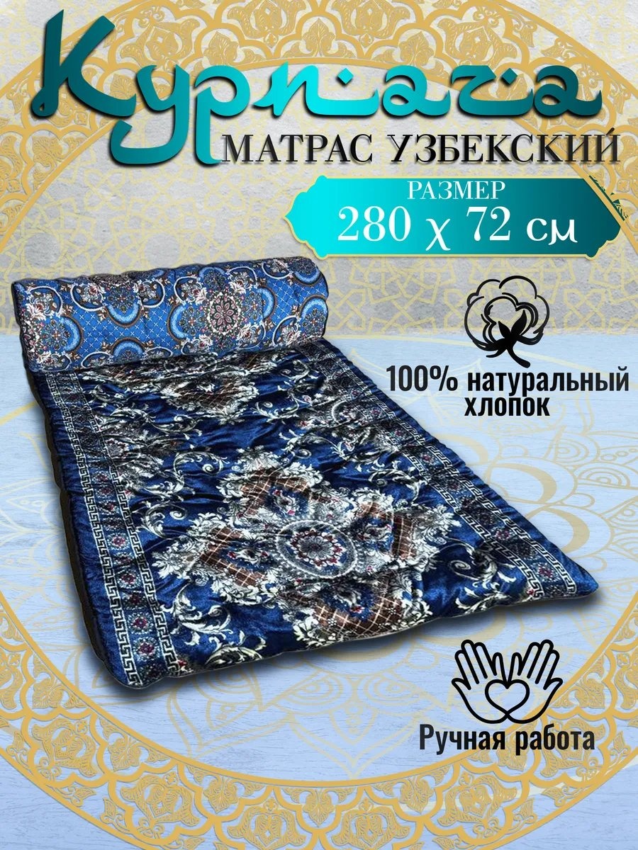 Корпе 280x72 см, хлопок, синий