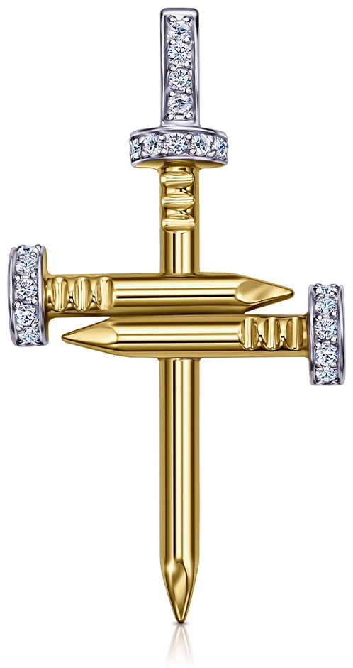 Крестик Veronika jewelry factory П332-3729 вес 1.49 г золото, фианит