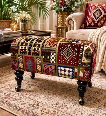 Оттоманка Nice Decor ND-026, 74x54x52 см, мультиколор, красный, синий