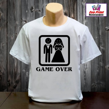 Футболка Eva Print GAME OVER белый