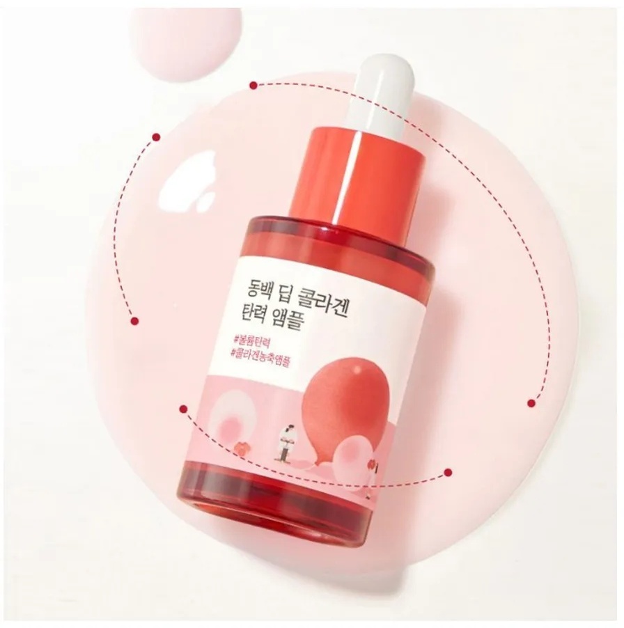 Round Lab сыворотка Camellia Deep Collagen Firming Ampoule 30ml для лица, для зоны декольте 30 мл, фото 4