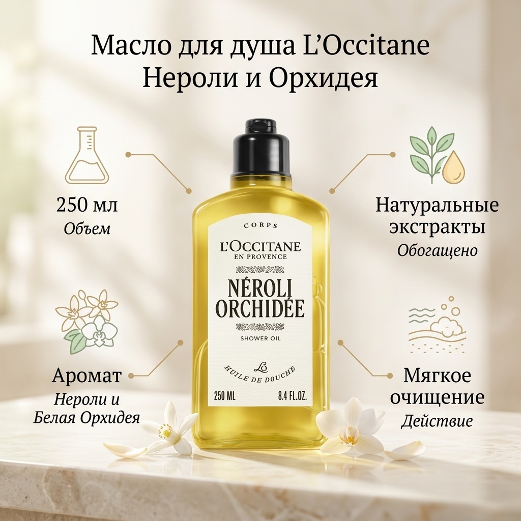 L'Occitane Масло для душа Нероли и Орхидея масло 250 мл