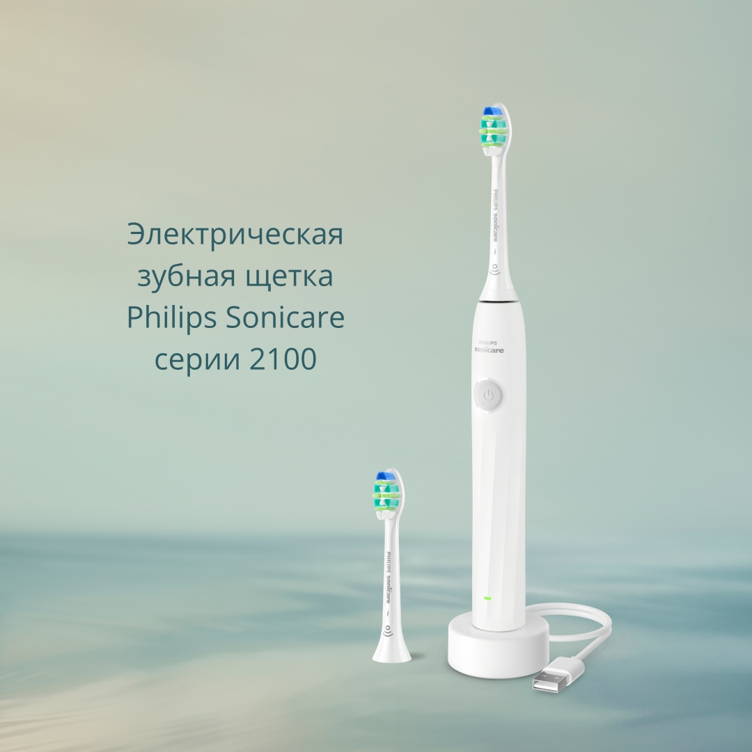 Philips звуковая щетка HX4022/01 щетина средняя белый