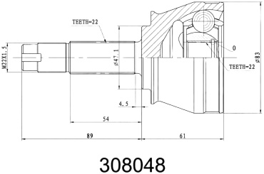 INKO шрус наружный 308048