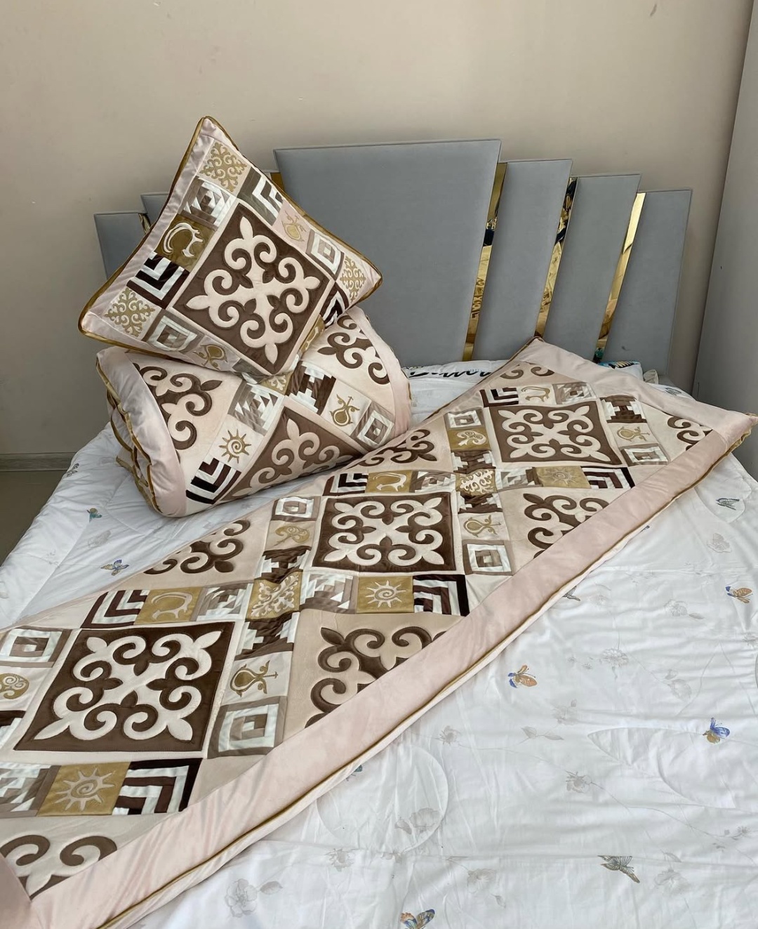 100% комплект корпе с подушками 230x80 см, вата, бежевый