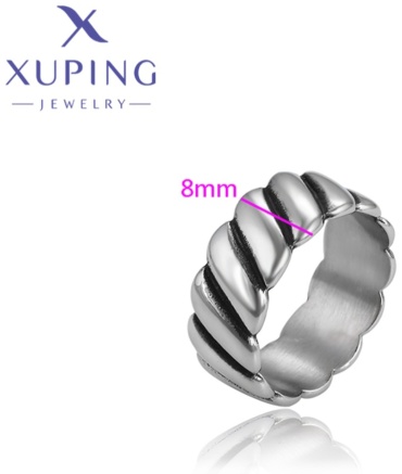 Кольцо Xuping Jewelry размер 19 сталь, нержавеющая сталь, без вставок