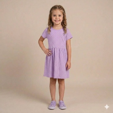 Повседневное платье Liliboom kids белый, сиреневый