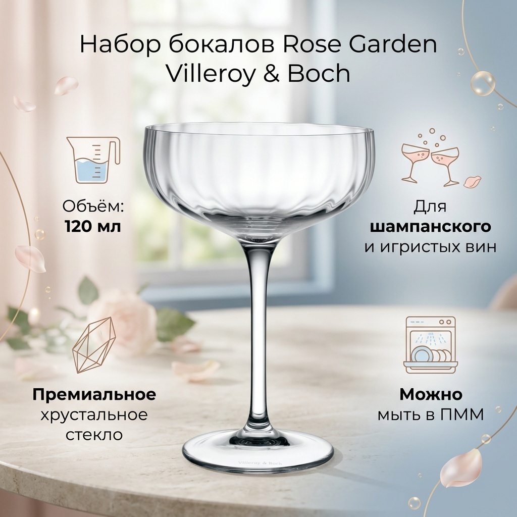 Набор бокалов Villeroy&Boch 120 мл, хрусталь, 4 шт