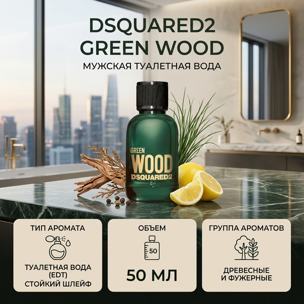 Dsquared 2 Green Wood туалетная вода EDT 50 мл, для мужчин