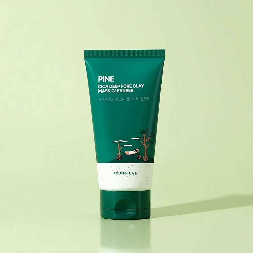 Маска для лица Round Lab глиняная Pine Cica Deep Pore Clay Mask Cleanser Очищающая Маска Глина 150ml 150 мл, фото 2
