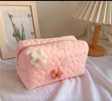 Косметичка бархат розовый 11X24 см