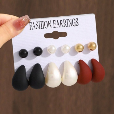 Серьги Fashion Earrings пластик, нержавеющая сталь, без вставок