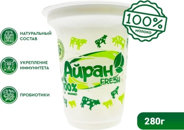 Айран FRESH айран 1.2% 280 мл