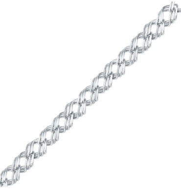 Gaukhar Jewelry НБ 22-203Ю-3 длина 18 см, вес 4.37 г серебро, плетение тройной ромб