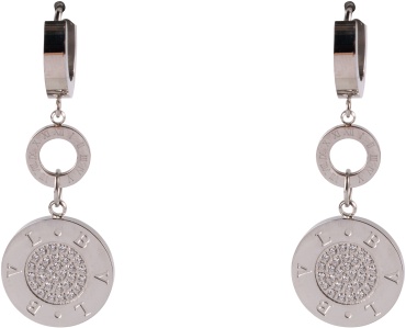 Серьги Lady accessories титан, стразы