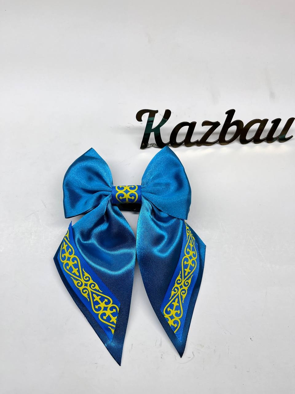 Галстук-бабочка атлас голубой