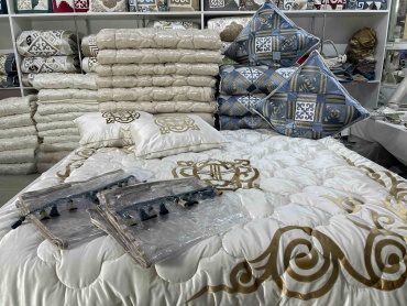 Samruk körpe комплект корпе с подушками 230x80 см, вата, голубой