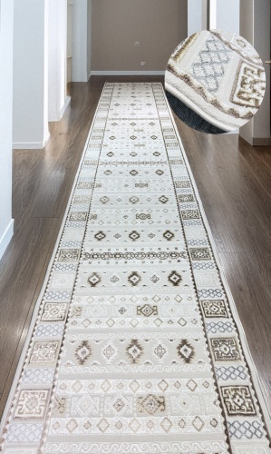 Ковровая дорожка Yusuf Hali короткий ворс, полипропилен, джут, 100 см x 1 м