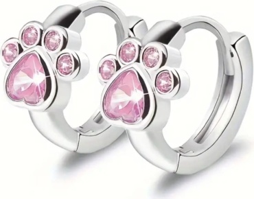 Серьги ESTHER er_jewerly Серебряные серьги 925 пробы с модным креативным дизайном в виде собачьей лапы, украшенные цирконием. вес 3 г серебро, цирконий