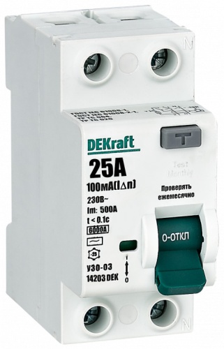 DEKraft автоматический выключатель 2P 25 A, 6 кА, 230 В