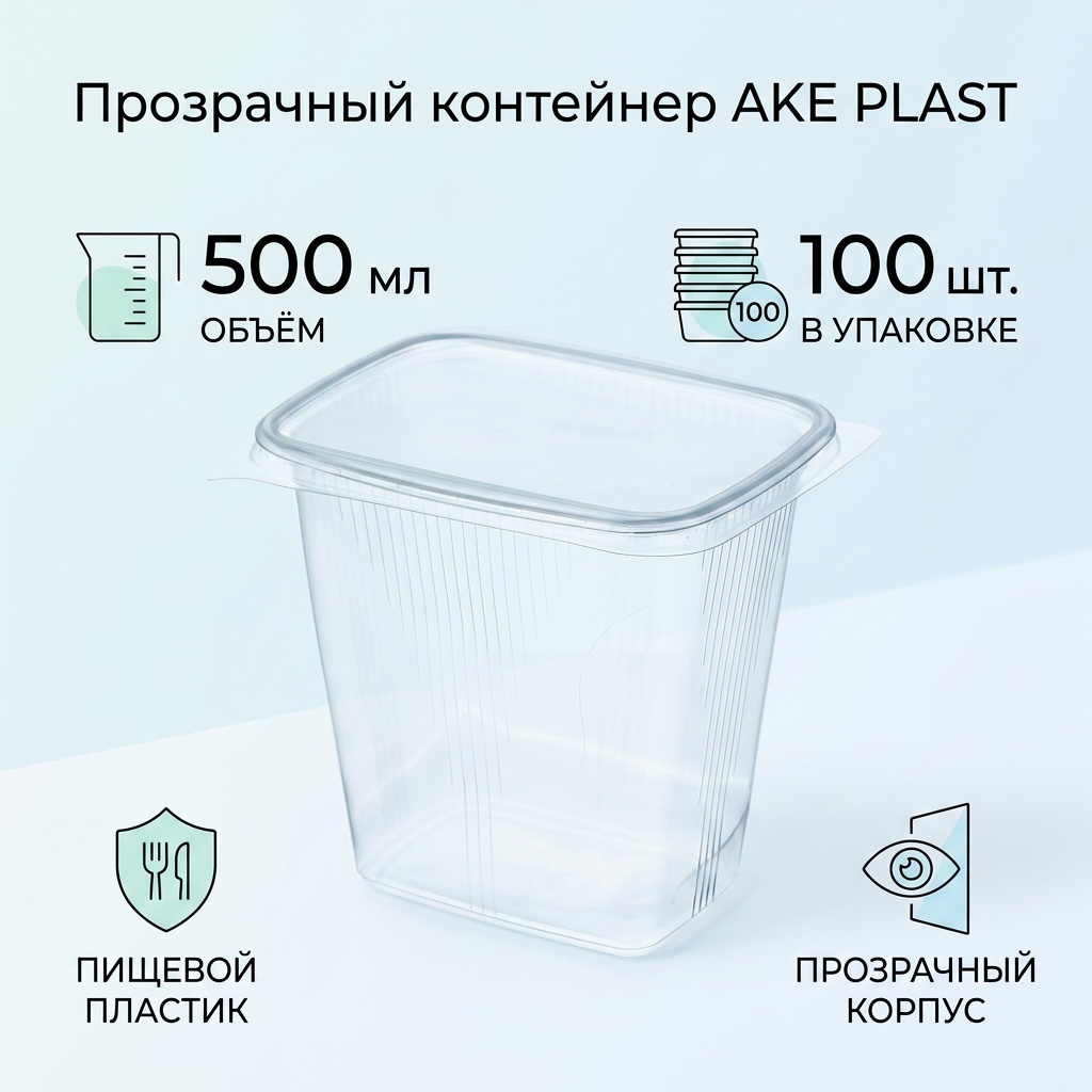 AKE PLAST контейнер 435737457 прозрачный 100 шт